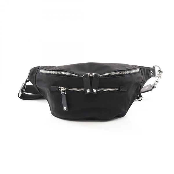 Valentino Rock studs Waist bum belt bag Nylon leather Black Used