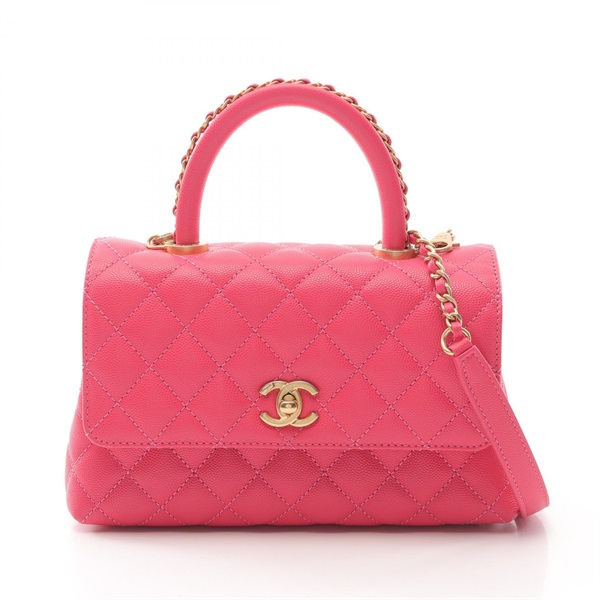 CHANEL Coco Handle Flap Matelasse 2way Hand shoulder bag A92990 leather pink GHW