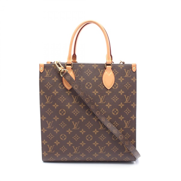 LOUIS VUITTON Sac Plat PM Shulder Tote Bag M45848 Monogram canvas Brown Used LV