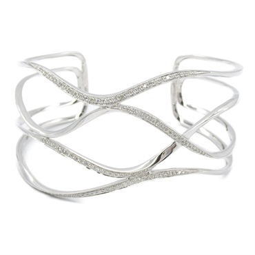 JEWELRY Diamond Bangle 18KWG White Gold Used Women