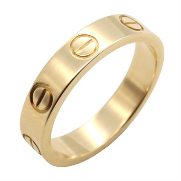 CARTIER Mini Love Ring 18KYG Yellow Gold Used unisex US size 4 #47