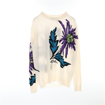 LOUIS VUITTON see-through knit sweater RM231 X87 HON89W wool Beige Used mens XL