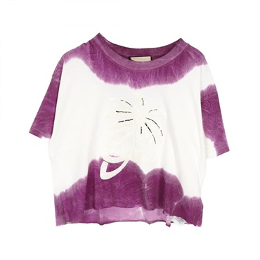 GUCCI Sequin Logo Tye-dye T-shirt 701898 Cotton White Purple Size XL Used mens