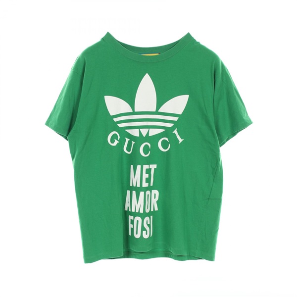 GUCCI GUCCI × Adidas MET AMOR FOSI Trefoil T-shirt 616036 cotton Green White XS