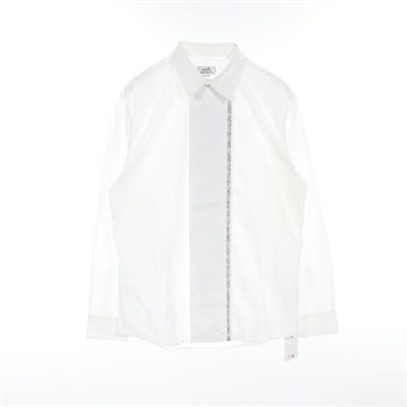 HERMES CONTRASTE IMPRIME Shirts tops H468340H2 cotton White Gray White Used mens