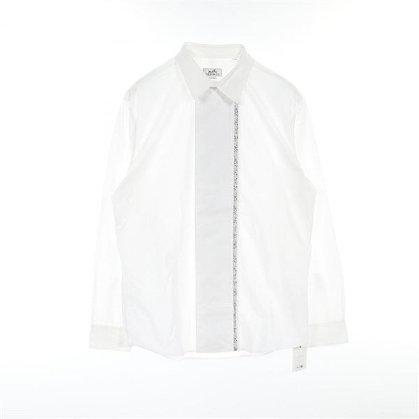 HERMES CONTRASTE IMPRIME Shirts tops H468340H2 cotton White Gray White Used mens