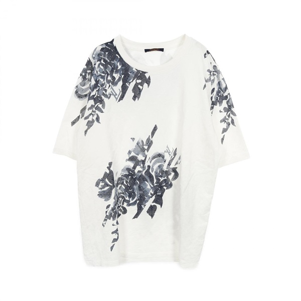 LOUIS VUITTON Monogram T-shirt RM241M DFK HQY01W cotton White Navy Used mens 5L