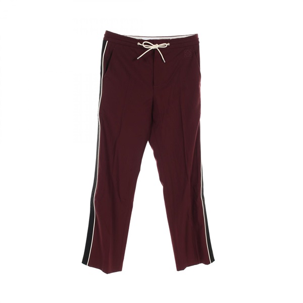 LOEWE Drawstring Pants wool Bordeaux Black White #48 Used mens