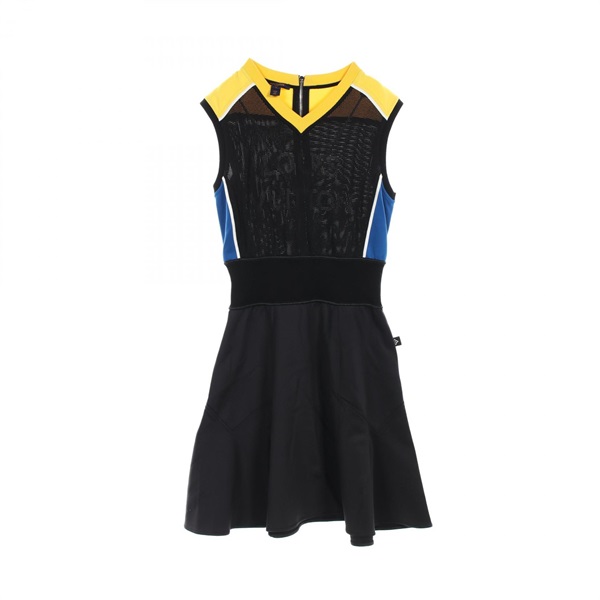LOUIS VUITTON Dress RW211WZQPFKDR44 Nylon Black Yellow Blue Used Women S