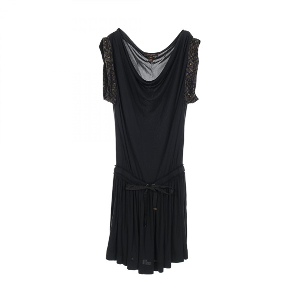 LOUIS VUITTON Dress RW102WWRTS09JEX Viscose Black Used Women XS
