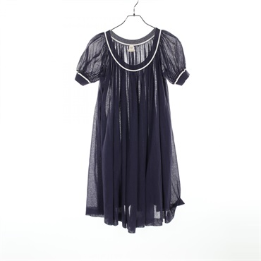 HERMES Dress cotton Nylon Navy Used Women size 34