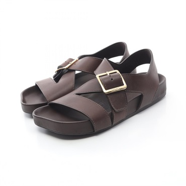 LOEWE Ease Buckle Sandals MLSS465X01311040 Leather Brown Size 40 NEW Mens