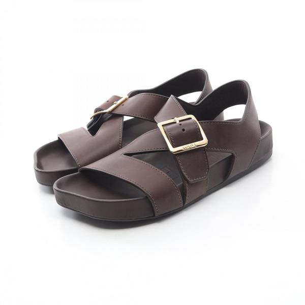LOEWE Ease Buckle Sandals MLSS465X01311040 Leather Brown Size 40 NEW Mens