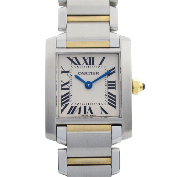 CARTIER Tank francaise SM Wrist Watch W51007Q4 Quartz 18KYG Gold SS Used Women