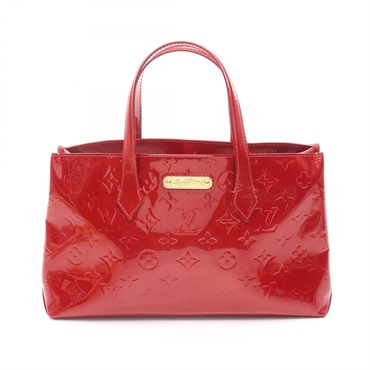 LOUIS VUITTON Wilsher PM Tote Handbag M93642 Vernis leather Pomme Damour Used LV