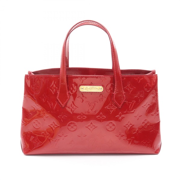 LOUIS VUITTON Wilsher PM Tote Handbag M93642 Vernis leather Pomme Damour Used LV