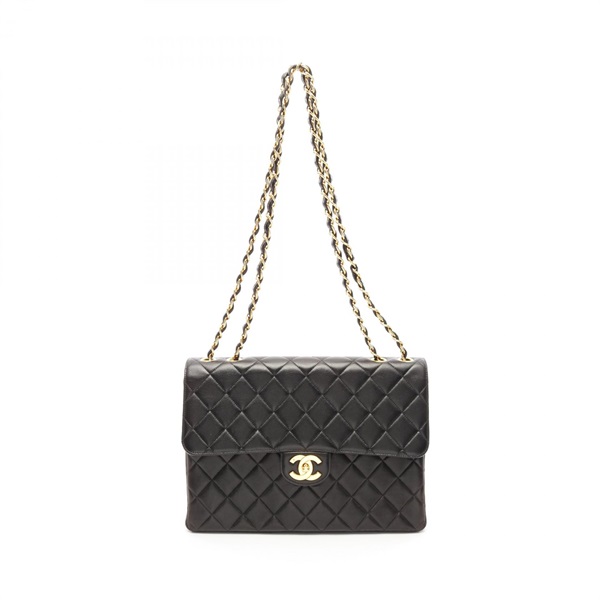 CHANEL Jumbo Matelasse 30 Single Flap Shoulder Chain Bag A04412 Lambskin BK GHW