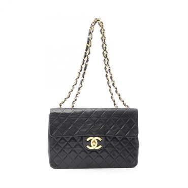 CHANEL Jumbo Matelasse 34 Shoulder Bag A01094 Lamb sheep leather Brack Used GHW
