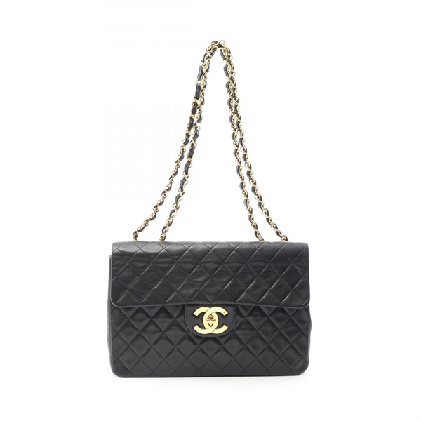 CHANEL Jumbo Matelasse 34 Shoulder Bag A01094 Lamb sheep leather Brack Used GHW