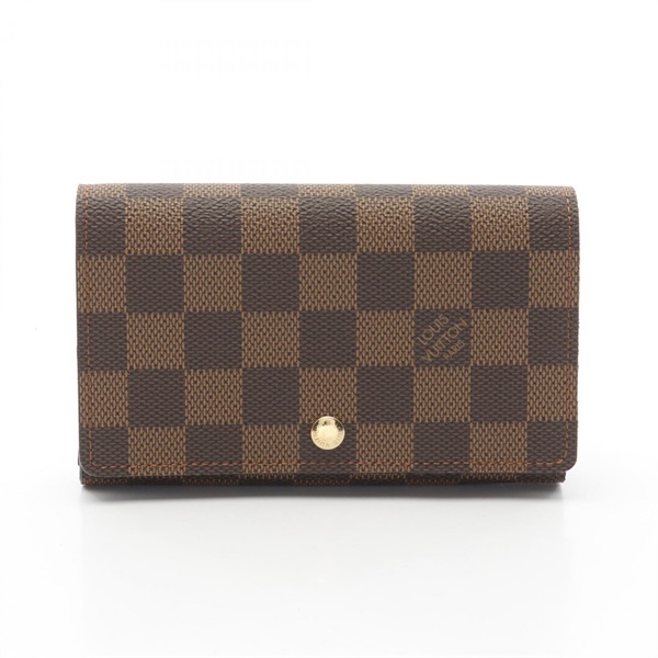 LOUIS VUITTON Porte-monnaie Billets Tresor wallet N61730 Damier canvas Ebene LV