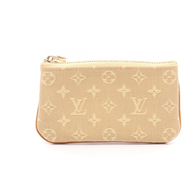 LOUIS VUITTON Pochette Cle Coin purse M92438 Monogram mini canvas Beige Used LV