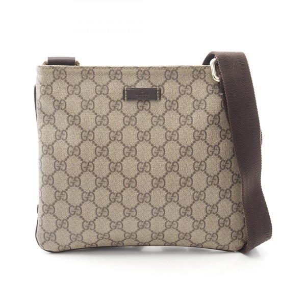 GUCCI GG Supreme Shoulder Bag crossbody 201538 leather Beige Brown Used Women