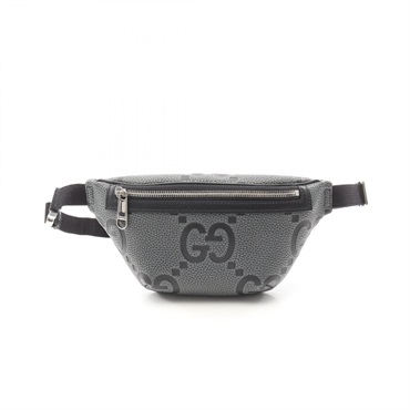 GUCCI Jumbo GG Small Belt Waist bag 658582AAEB9104590 Leather Gray Black NEW
