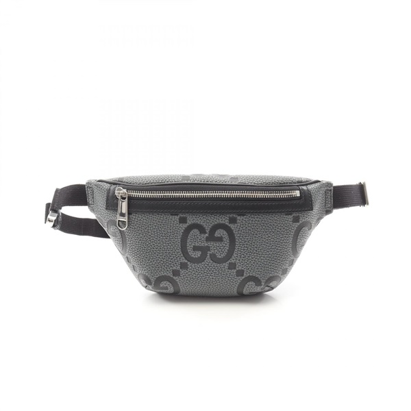 GUCCI Jumbo GG Small Belt Waist bag 658582AAEB9104590 Leather Gray Black NEW