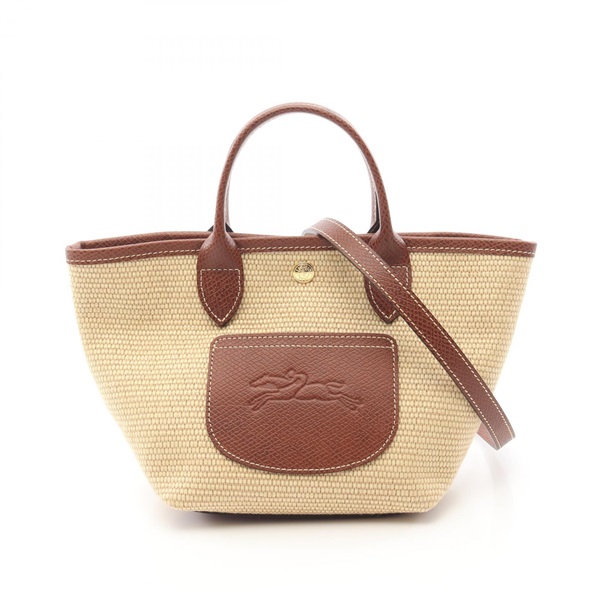 Longchamp Le Pliage Collection XS Basket Shoulder Tote Bag Fabric Beige NEW