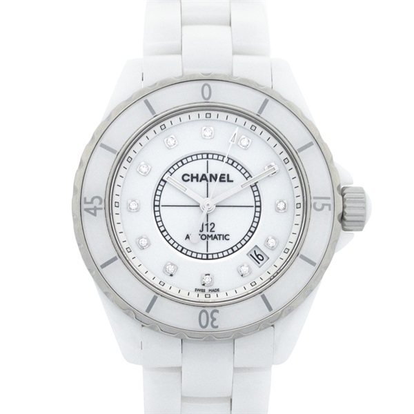 CHANEL J12 12P Diamond Wrist Watch H1629 Automatic ceramic Used mens CC Coco