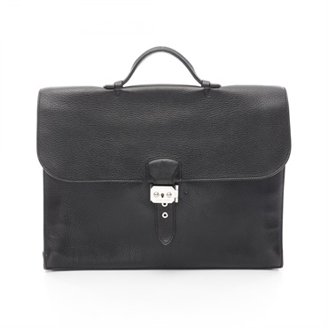 HERMES Sac A depeche 38 Business bag briefcase L Togo leather Black Used SHW