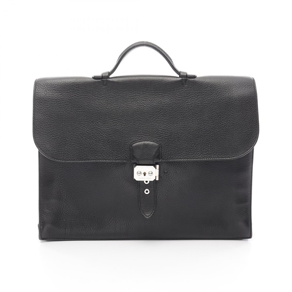 HERMES Sac A depeche 38 Business bag briefcase L Togo leather Black Used SHW