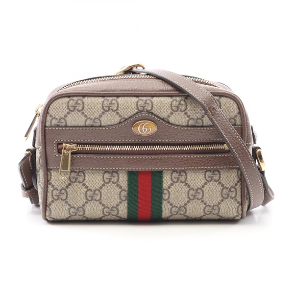 GUCCI Ophidia Shoulder Bag 517350 canvas leather Beige Multicolor Used Women