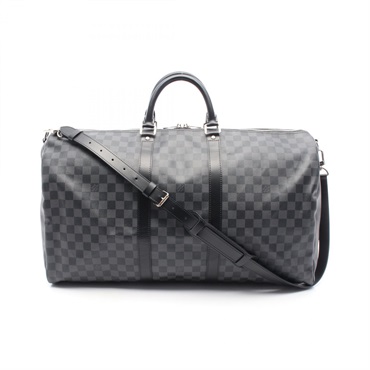 LOUIS VUITTON Keepall Bandouliere 55 Shoulder hand bag N41413 Damier Black used