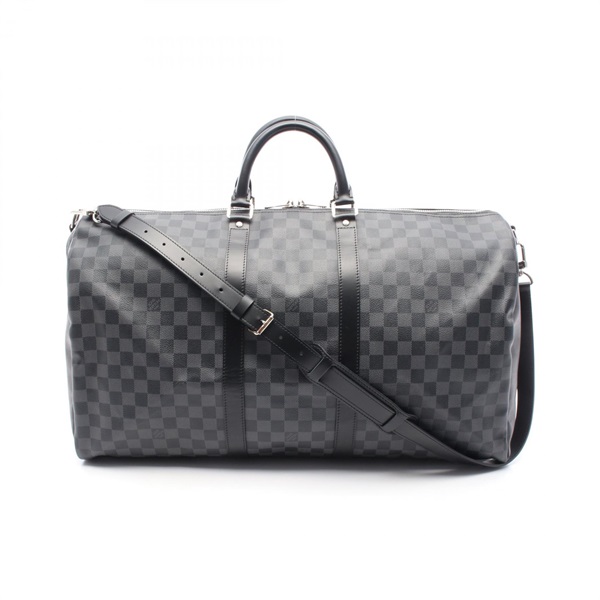 LOUIS VUITTON Keepall Bandouliere 55 Shoulder hand bag N41413 Damier Black used