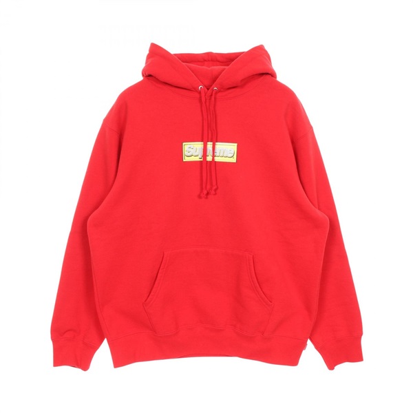 Supreme Bling Box Logo Hooded Sweatshirt Hoodie #M cotton Red Used mens
