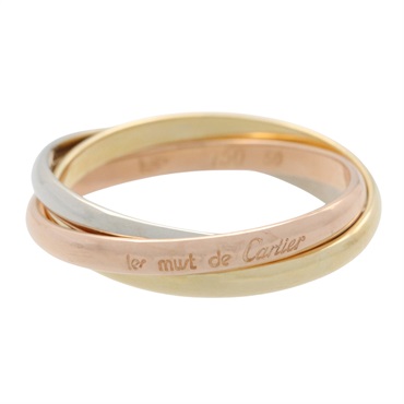 CARTIER Trinity Ring Small 18KYG 18KPG 18KWG Three gold used US size 5.25 #50