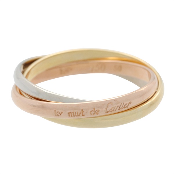CARTIER Trinity Ring Small 18KYG 18KPG 18KWG Three gold used US size 5.25 #50