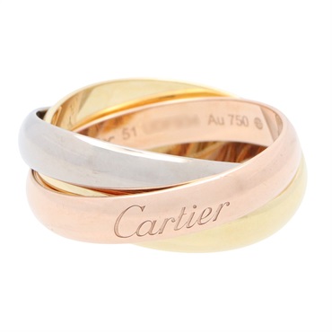 CARTIER Trinity Ring 18KYG 18KPG 18KWG Three gold used US size 5.5 #51
