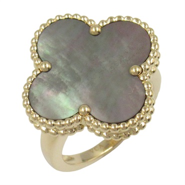 Van Cleef & Arpels Magic Alhambra Ring 18KYG Gold Black mother of pearl used #50