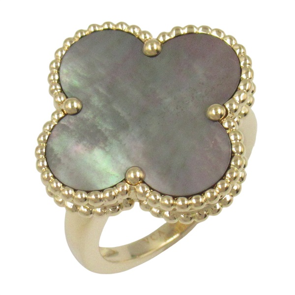 Van Cleef & Arpels Magic Alhambra Ring 18KYG Gold Black mother of pearl used #50