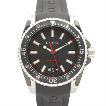 GUCCI Dive Wrist Watch 136.3 Quartz Stainless Steel Rubber belt Used mens