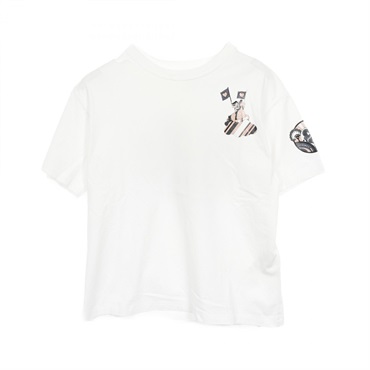 HERMES cartouche T-shirt #36 short sleeves 2E4602DU cotton White Used Women