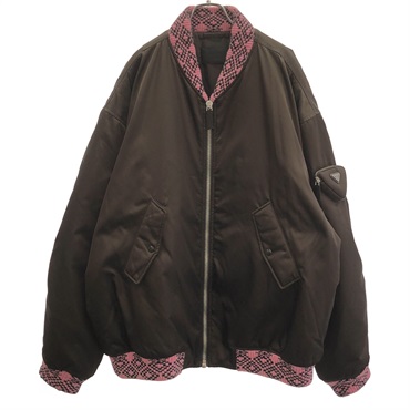PRADA Bomber jacket polyamide Brown Used mens #M