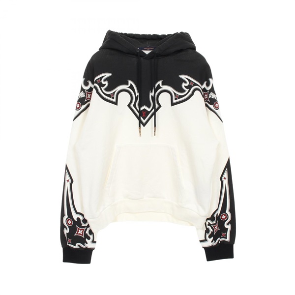 LOUIS VUITTON Embellished Hoodie RM242M ZA8 HRY60W cotton Black White mens M LV