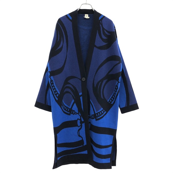 HERMES Cardigan knitwear 2H2105D2 cashmere Blue Used Women size 34