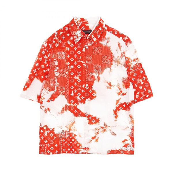 LOUIS VUITTON Monogram bandana Shirts RM222MNWOHNS07X cotton White Orange L mens