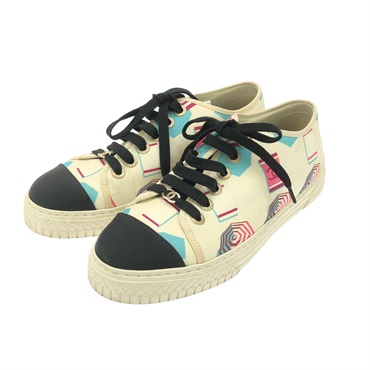 CHANEL Sneakers Shoes White Used Women size 36 1/2 CC Coco