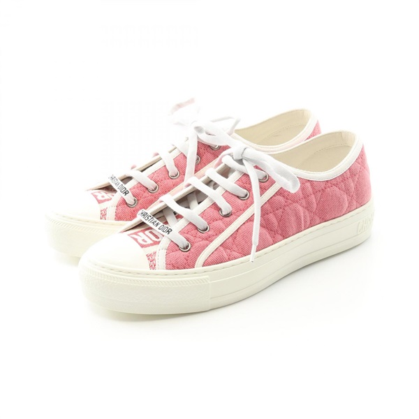 Christian Dior WALK'N'DIOR sneakers shoes #37.5 canvas Pink White Used Women