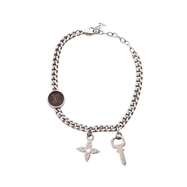 LOUIS VUITTON MNG Padlock Bracelet M00509 monogram Stainless Steel Used Women LV